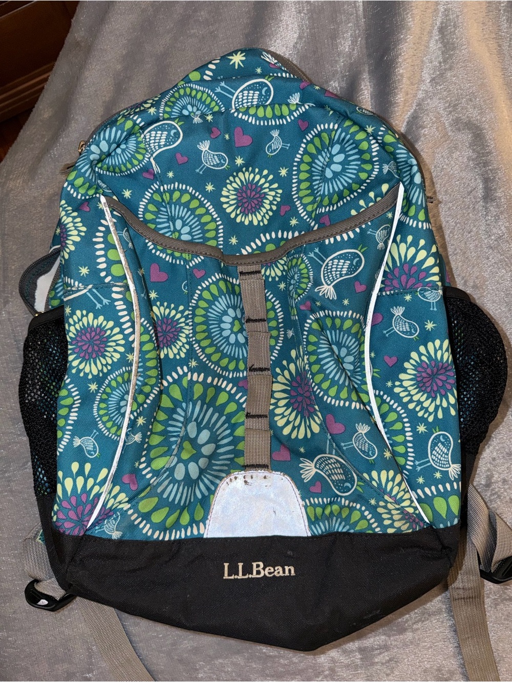 L.L. Bean Floral Print Teal Backpack for Women